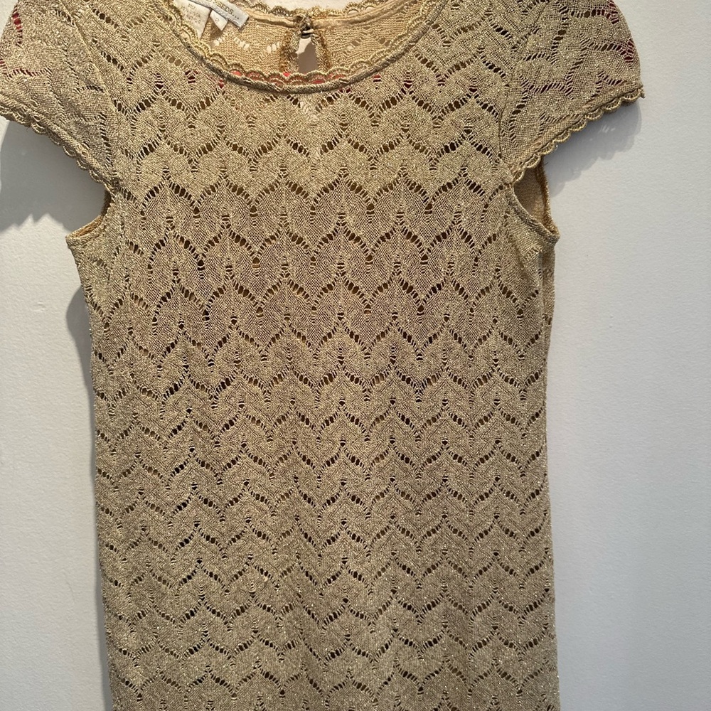 Elegant Lace Gold Dress